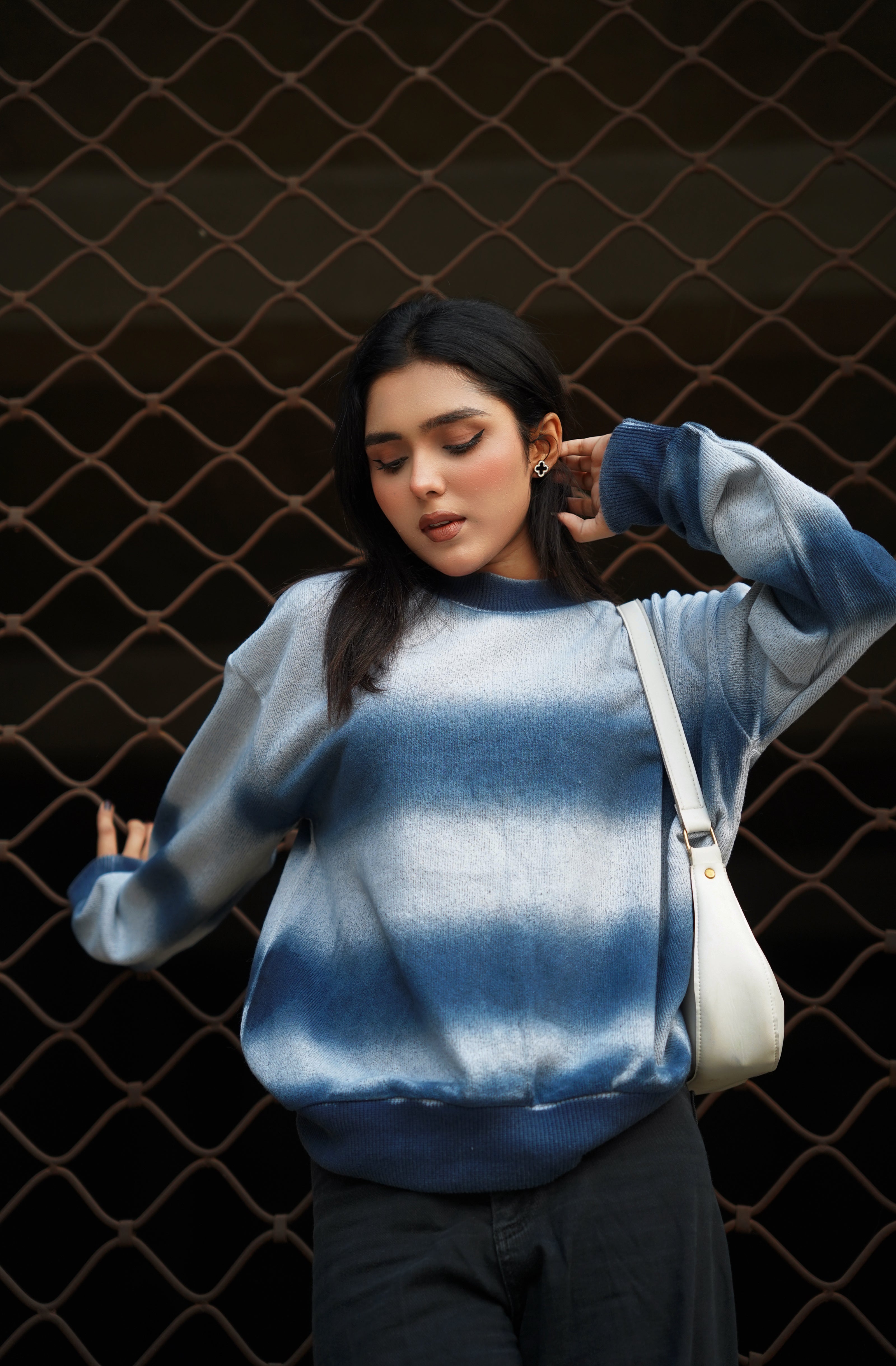 Blue Gradient Fade Sweater