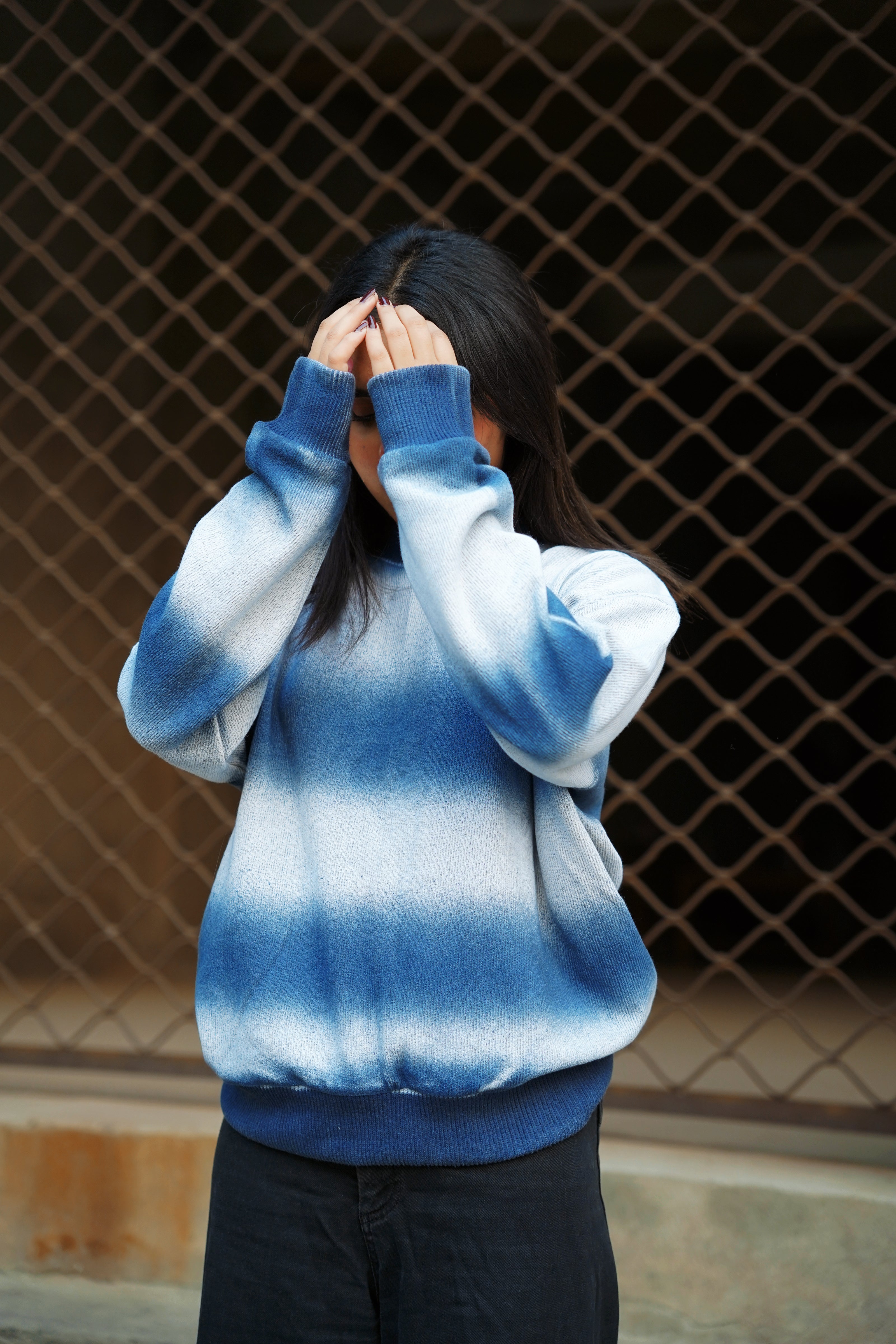 Blue Gradient Fade Sweater