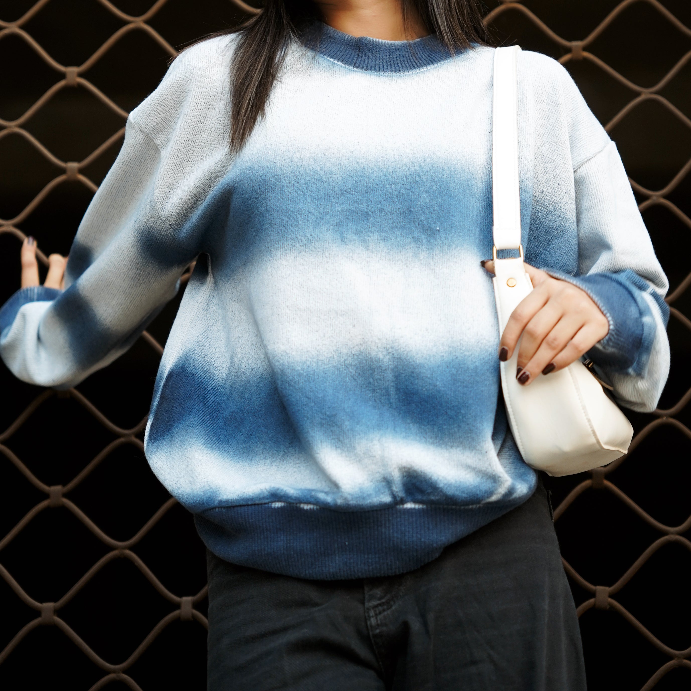 Blue Gradient Fade Sweater
