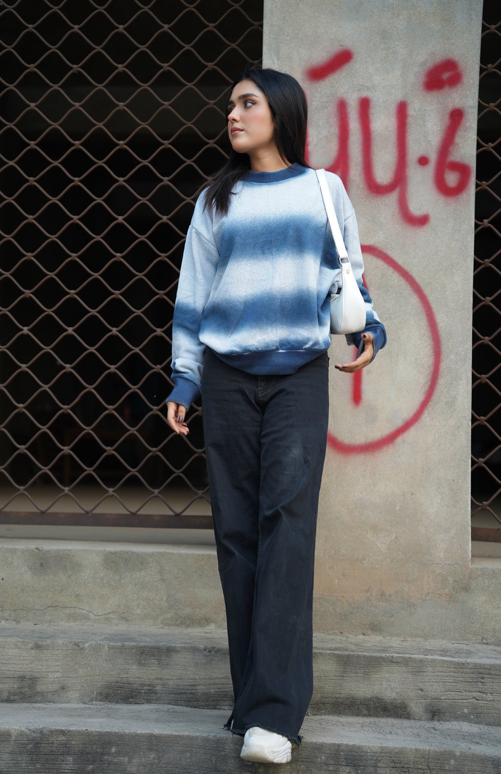 Blue Gradient Fade Sweater