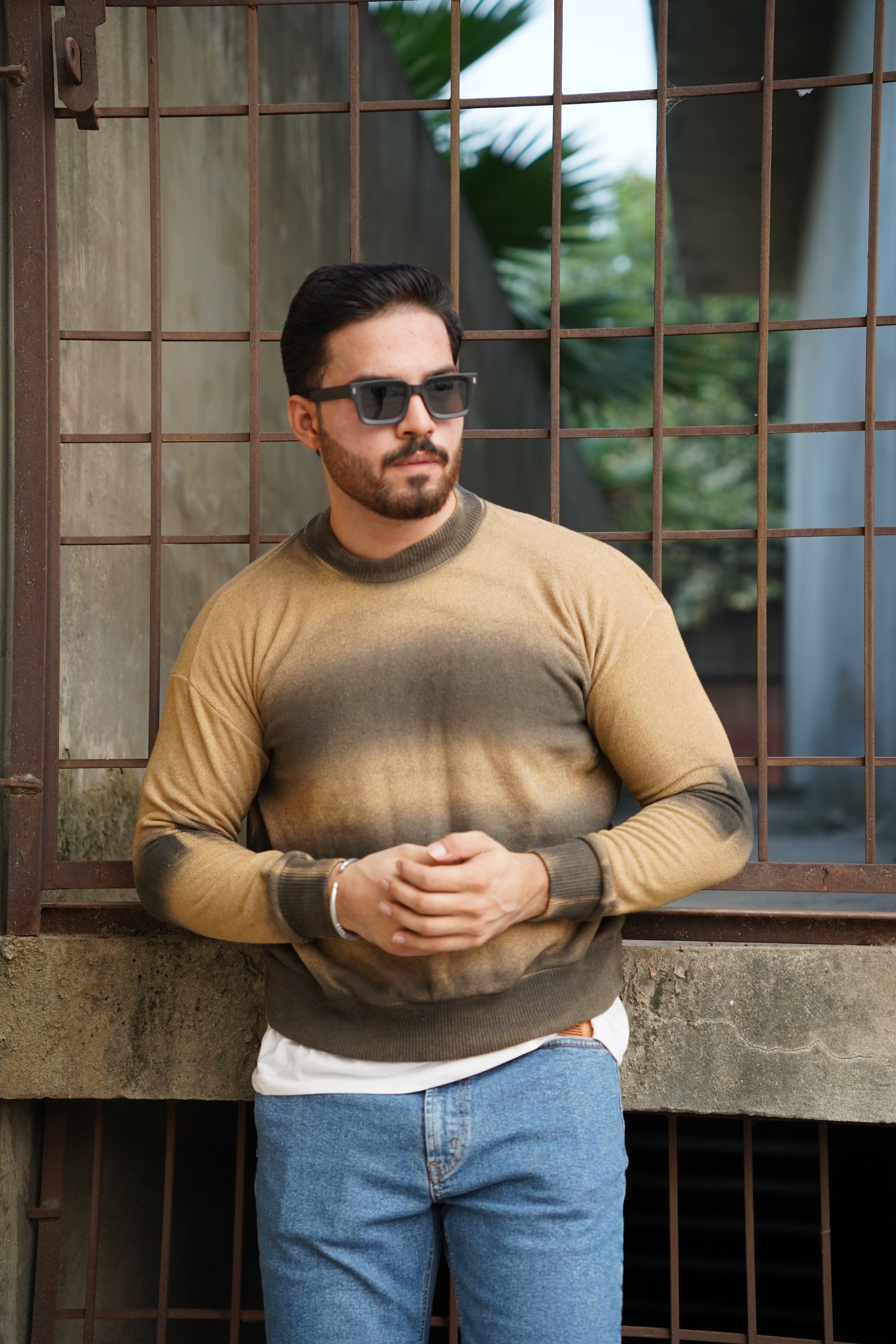 Olive Gradient Fade Sweater