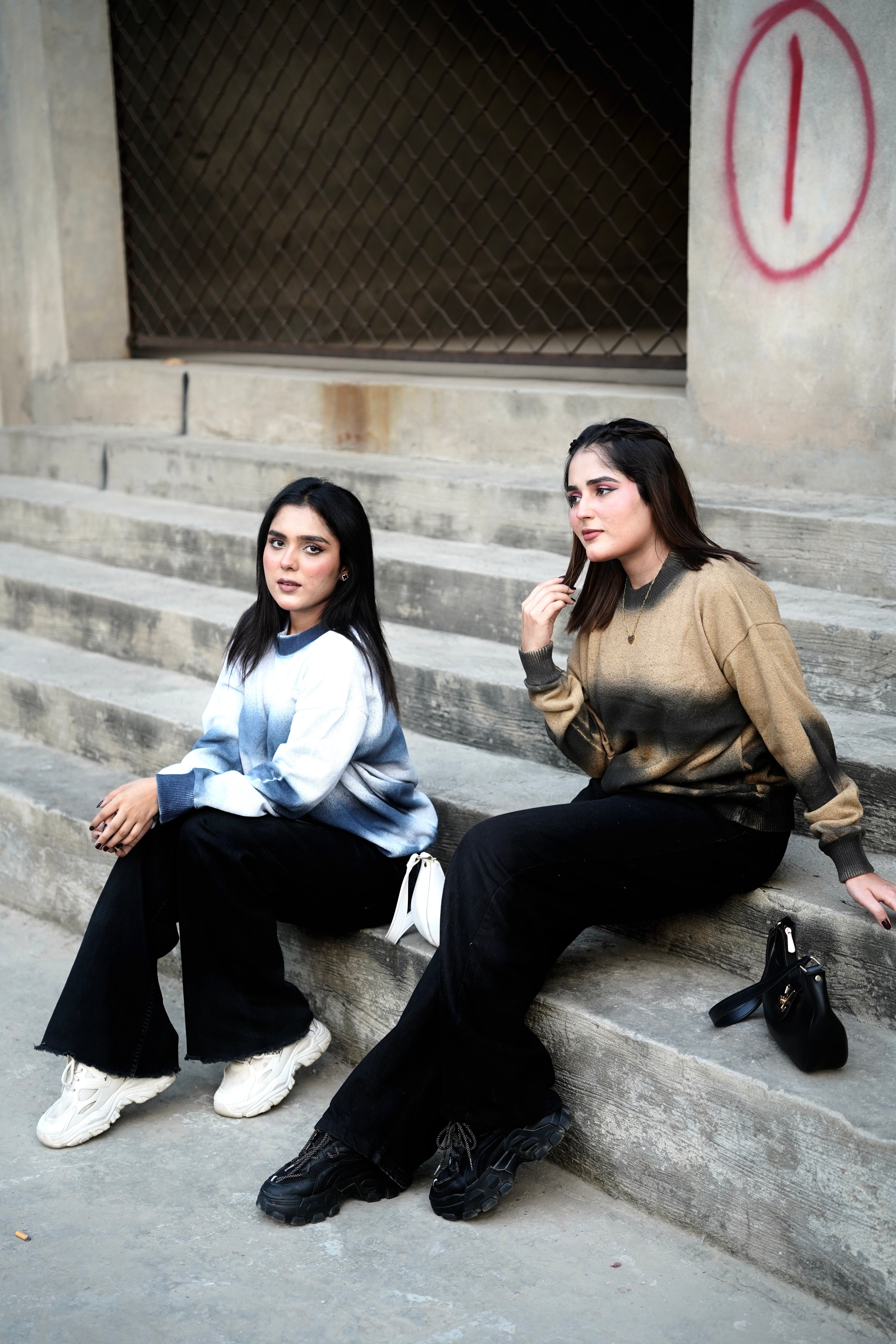 Blue Gradient Fade Sweater