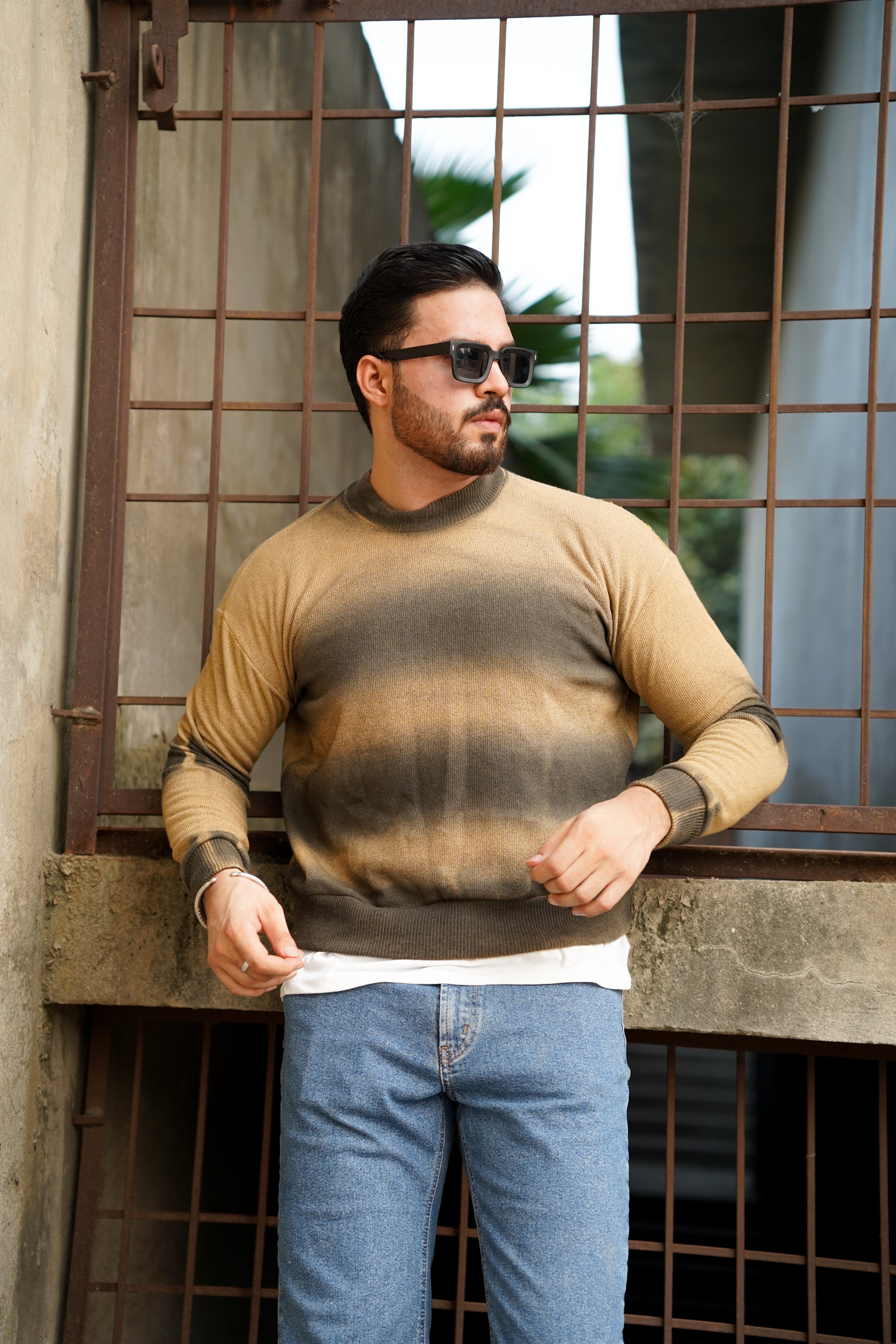 Olive Gradient Fade Sweater